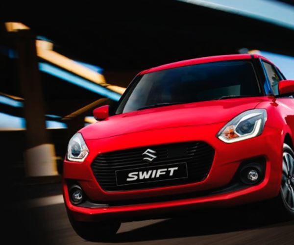 White Suzuki Swift, rental city car in Mauritius